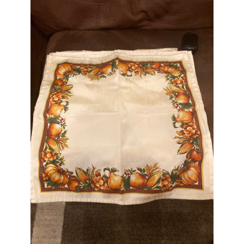 Fall‎ Harvest Pumpkin Corn Fruit Cream Tablecloth Thanksgiving Holiday Decor